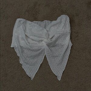 White Lace Strapless Top